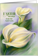 From Custom Name Easter Blessings Yellow Calla Flowers card