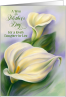 For Daughter in Law Mothers Day Wish Yellow Calla Flowers Custom card