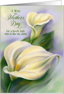For Like a Mom Mothers Day Wish Yellow Calla Flowers Custom card