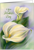 Mothers Day Wish Yellow Calla Flowers Pastel Art card