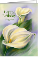 For Daughter Birthday Yellow Calla Flowers Custom card
