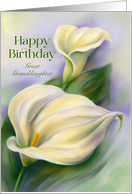 For Great Granddaughter Birthday Yellow Calla Flowers Custom card