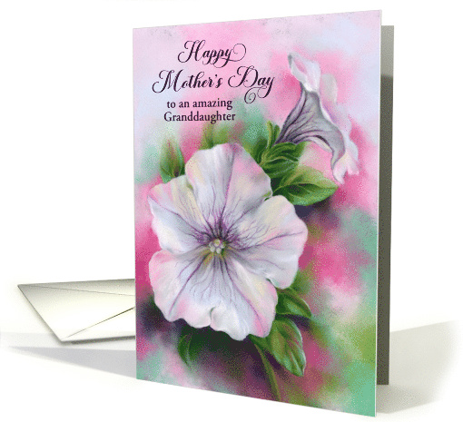 For Granddaughter Mothers Day Colorful Petunia Flowers Custom card