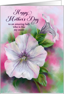 For Like a Mom to Me Mothers Day Colorful Petunia Flowers Custom card