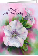 Mothers Day Colorful Petunia Flowers Pastel Art card