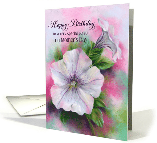 Birthday on Mothers Day Colorful Petunia Flowers Custom card (1911624)