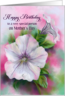 Birthday on Mothers Day Colorful Petunia Flowers Custom card