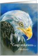Custom Graduation Congratulations Bald Eagle Blue card