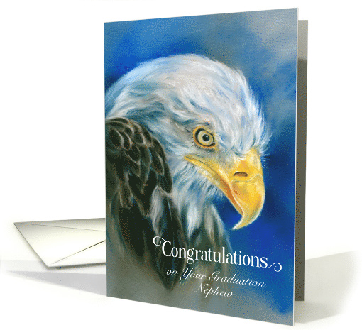 For Nephew Graduation Congratulations Bald Eagle Blue Custom card