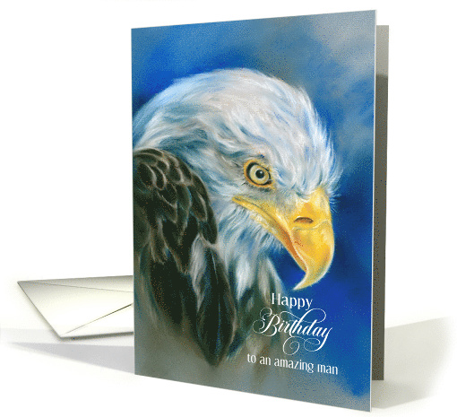 For Him Birthday Bald Eagle on Blue Custom card (1913444)