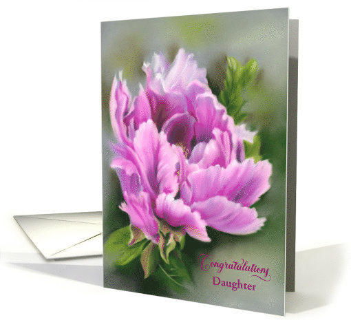 Daughter Customized Recipient Graduation Pink Peony Flower card