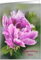 Niece Customized Recipient Graduation Pink Peony Flower card
