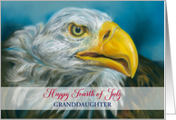 For Granddaughter Fourth of July Bald Eagle Personalized card