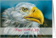 For Son Fourth of July Bald Eagle Personalized card