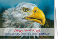 For Sister and Husband Fourth of July Bald Eagle Personalized card