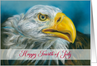 Fourth of July Bald Eagle Patriotic Art card