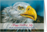 Personalized Business Name Fourth of July Bald Eagle card