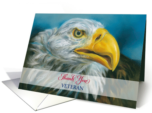 Thank You for Your Military Service Bald Eagle Personalized card