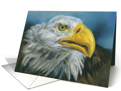 Any Occasion Bald Eagle Pastel Bird Artwork Blank card (1915310)