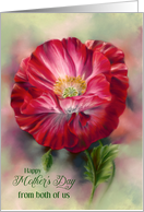 From Couple Mothers Day Red Poppy Flower Custom card