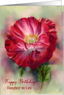 For Daughter in Law Birthday Red Poppy Flower Custom card
