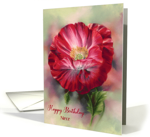 For Niece Birthday Red Poppy Flower Custom card (1917034)