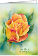 Thinking of You Colorful Rose Pastel Art Custom card