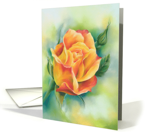 Any Occasion Colorful Rose Pastel Art Blank card (1919174)