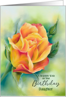 For Daughter Birthday Wish Colorful Rose Art Custom card