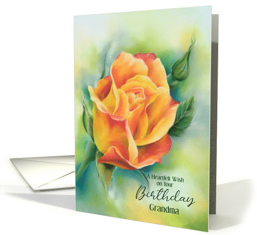 For Grandmother Birthday Wish Colorful Rose Art Custom card (1919540)