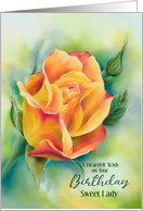 For Like a Sister Birthday Wish Colorful Rose Art Custom card