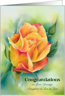 Daughter and Son in Law Marriage Congratulations Colorful Rose Custom card