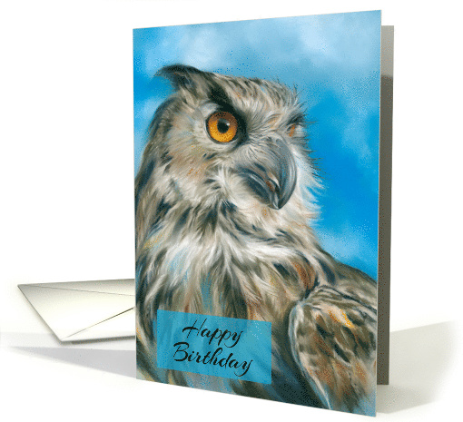 Happy Birthday Majestic Owl Art Custom card (1921540)