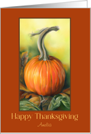 Personalized Name Thanksgiving Pumpkin Autumn Leaves A card