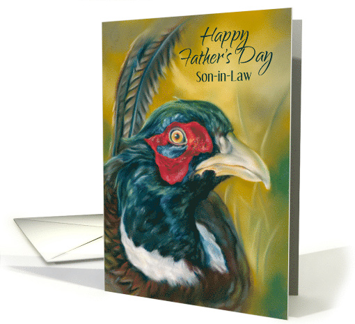 For Son in Law Fathers Day Pheasant on Gold Custom card (1924406)