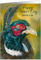 For Son in Law Fathers Day Pheasant on Gold Custom card