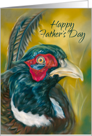 Happy Fathers Day Pheasant on Gold card