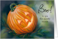 Boo Halloween Pumpkin Head Custom card