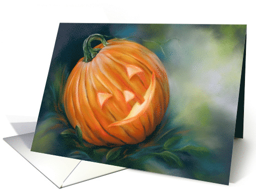Any Occasion Pumpkin Head Pastel Art Blank Inside card (1926856)