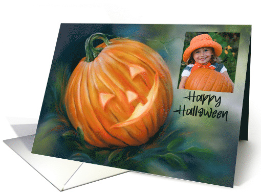 Halloween Custom Photo Pumpkin Head Art card (1926880)