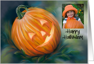 Halloween Custom Photo Pumpkin Head Art card
