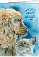 From Veterinarian Sympathy for Loss of Pet Dog and Kitten Art Custom card