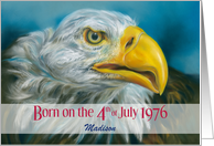 Bicentennial Birthday on the Fourth of July 1976 Bald Eagle Custom card