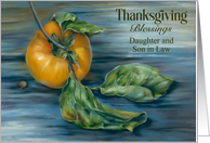 Daughter and Son in Law Thanksgiving Autumn Persimmon Custom card