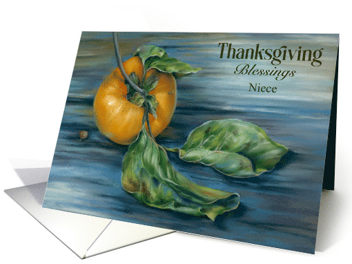 For Niece Thanksgiving Autumn Persimmon Custom card (1931714)