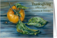 For Grandparents Thanksgiving Autumn Persimmon Custom card