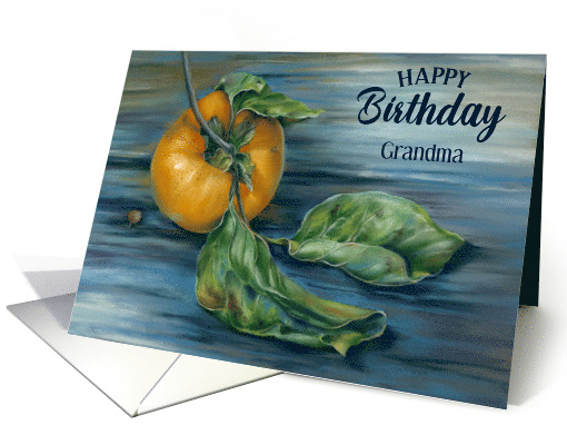 For Grandma Birthday Autumn Persimmon Fruit Custom card (1932002)