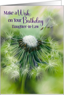 For Daughter in Law Birthday Dandelion Wishes Custom card