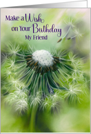 For Friend Birthday Dandelion Wishes Custom card