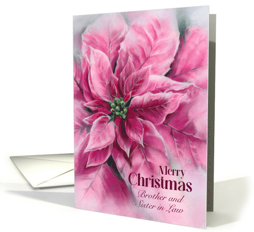 For Brother and His Wife Soft Pink Christmas Poinsettia Custom card